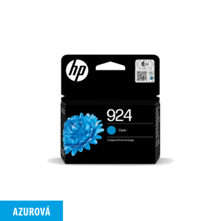 Originální ink. kazeta č.924 (4K0U3NE) azurová - pro HP