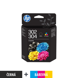 Originální sada ink. kazet HP č.302 / 304 (B82L1AE) černá+barevná